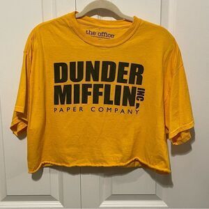 The Office Short Sleeve Croptop Dundee Mifflin T-shirt Yellow Black Large